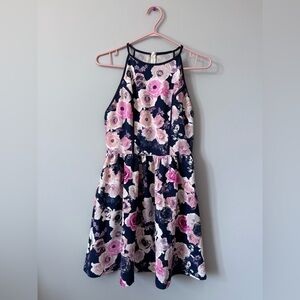 Design Lab Lord & Taylor Floral Dress in Pink and Navy